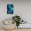 Bleu sarcelle fluide, abstrait, élégant, océan moderne, paysage, art mural-129154637