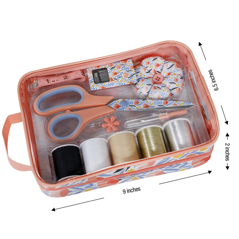 Ensemble de couture SINGER dans un sac de rangement floral tulipe avec trousse de couture 30 pièces