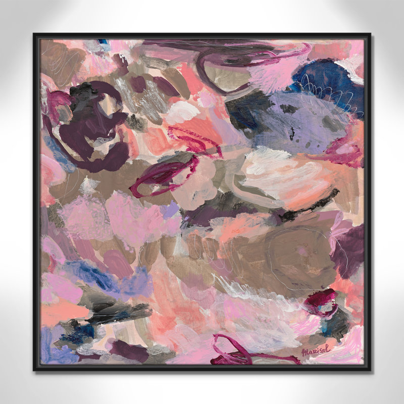 «Vineyard Evening Square» par Marisol Evora, Noir, H 31,5 po x l 31,5 po