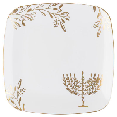 Assiettes carrées blanches de Hanoucca 10 pouces Ecoqualité 20 personnes