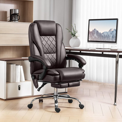 Massage Office Chair, Reclining Gaming Chair, Dark Brown