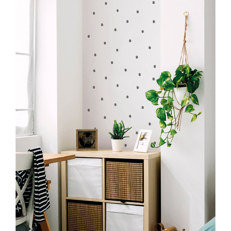 Bambino Collection Polka Dot Wallpaper Roll, Grey