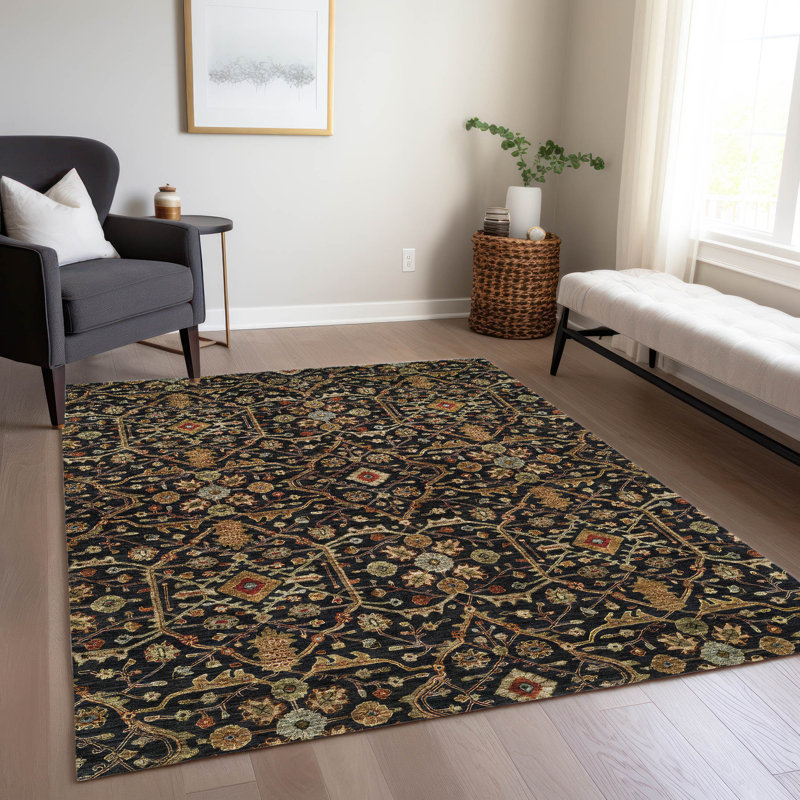 Tapis noir intérieur / extérieur lavable à la machine Segin ACN1130, Rectangle 9 pi x 12 pi