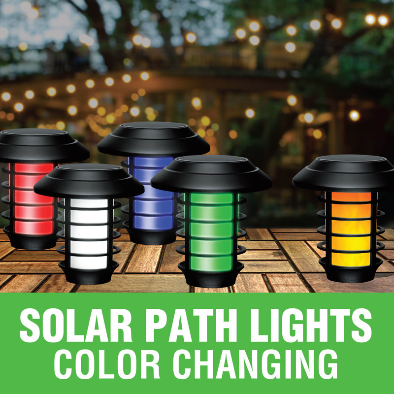 Bell+Howell Color Changing Solar Powered Pathway Lights With Remote Control, Wireless Auto On/off