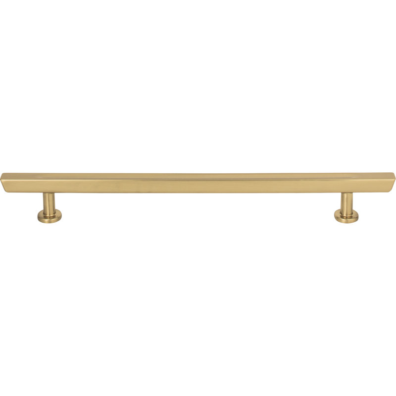 Warm Brass Mid-century Modern Bar Pull with Mounting Hardware