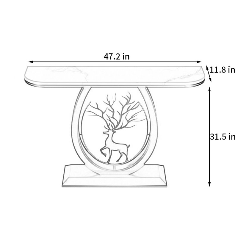 Console, H 31,50 po x l 47,20 po x P 11,80 po