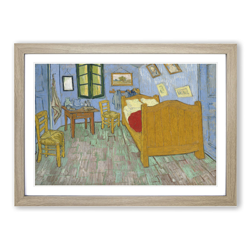 Bedroom in Arles by Vincent Van Gogh - Framed Print, 36cm H x 48cm W x 2cm D, Oak Framed