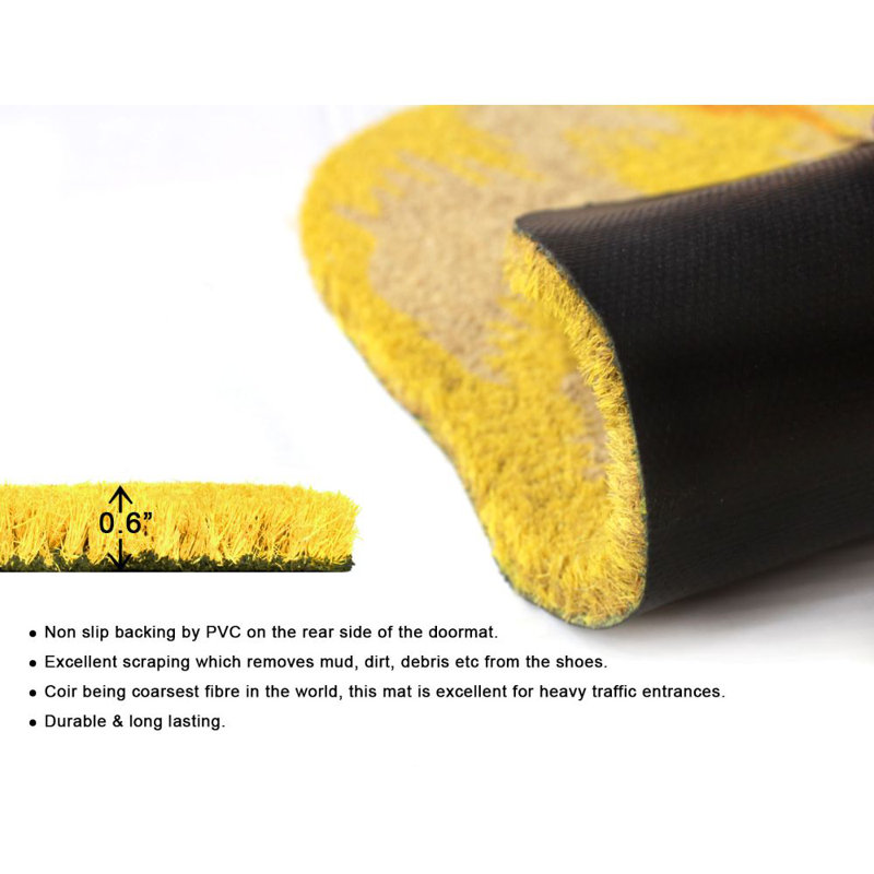 Tapis d'extérieur antidérapant 24 po x 18 po Cat Face