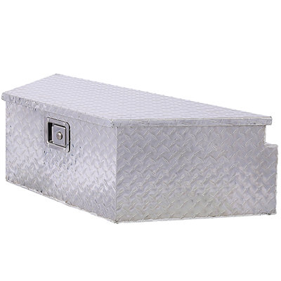 Boîte à outils en aluminium de 39 po, boîte à outils pour lit de camion robuste, boîte à outils de rangement pour camionnette extérieure, organisateur de rangement pour véhicule récréatif, coffre inférieur avec clés de verrouillage, argent 39 x 16,5 x 11,8 po