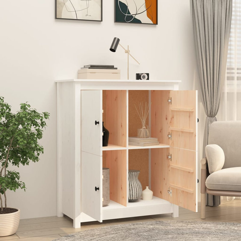 Johnelle 83cm Solid Wood Sideboard, White