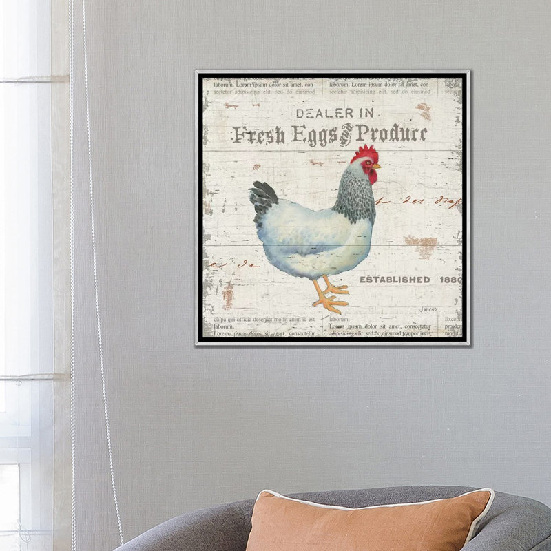 «On the Farm III» par James Wiens - reproduction, Aucun mat, H 26 po x l 26 po x P 1,5 po, Toile avec cadre argenté