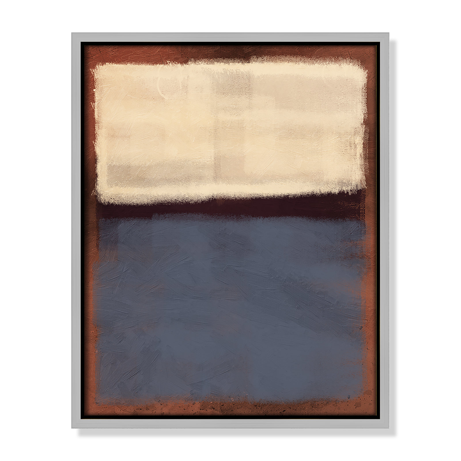Coronado "Alabaster Burst" Painting, 15.5" H x 12.5" W x 2" D, Silver Framed
