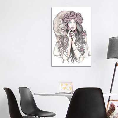 Shadow Wolf by Andrea Hrnjak - Wrapped Canvas Print