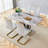 63" Modern Dining Table Set With PU Leather Chairs, U-Shaped MDF Base-116376088-116446158