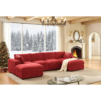 Corduroy Reversible Modular Sectional