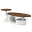 Ensemble de 2 tables basses gigognes ovales et rondes avec rangement pour salon-712576133-724405345
