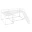 Lit superposé en métal en forme de L avec glissade, blanc, lit simple double, blanc-1407637491-1407637490