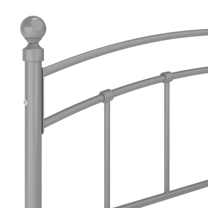 Shept Mallet Metal Bed, Grey, 180 x 200 cm