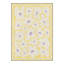 Tapis floral jaune / ivoire lavable à la machine avec envers antidérapant-133411050