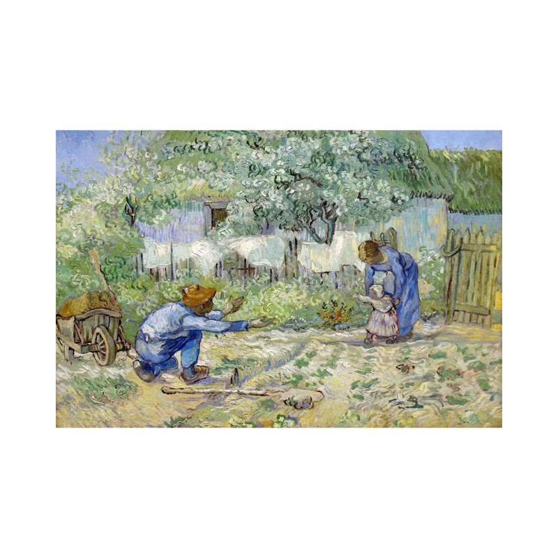 First Steps (After Millet) by Vincent Van Gogh - Wrapped Canvas Gallery-Wrapped Canvas Giclée, 20.32 cm H x 30.48 cm W