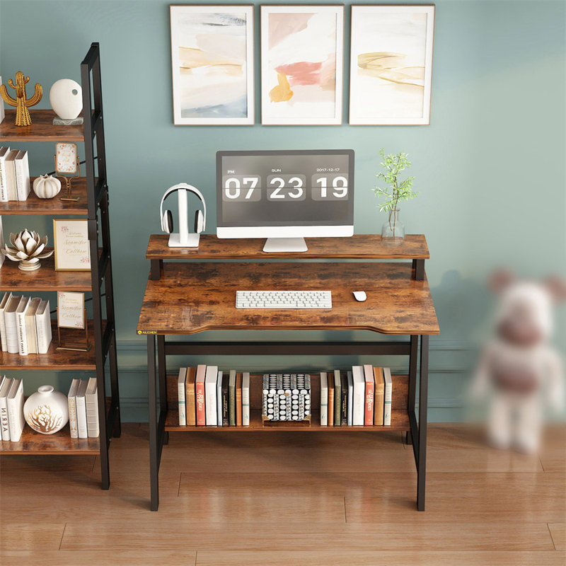 Adjustable Metal Base Computer Desk
