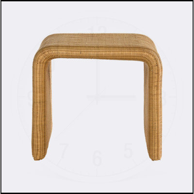 Table de bout carrée en rotin tissé avec structure en métal durable et bords en cascade pour les salons Boho