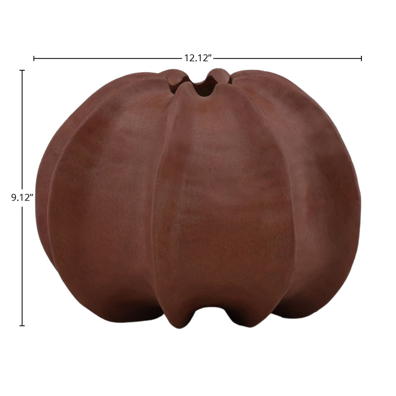 Brynn 9" Tall Terracotta Vase, Terracotta