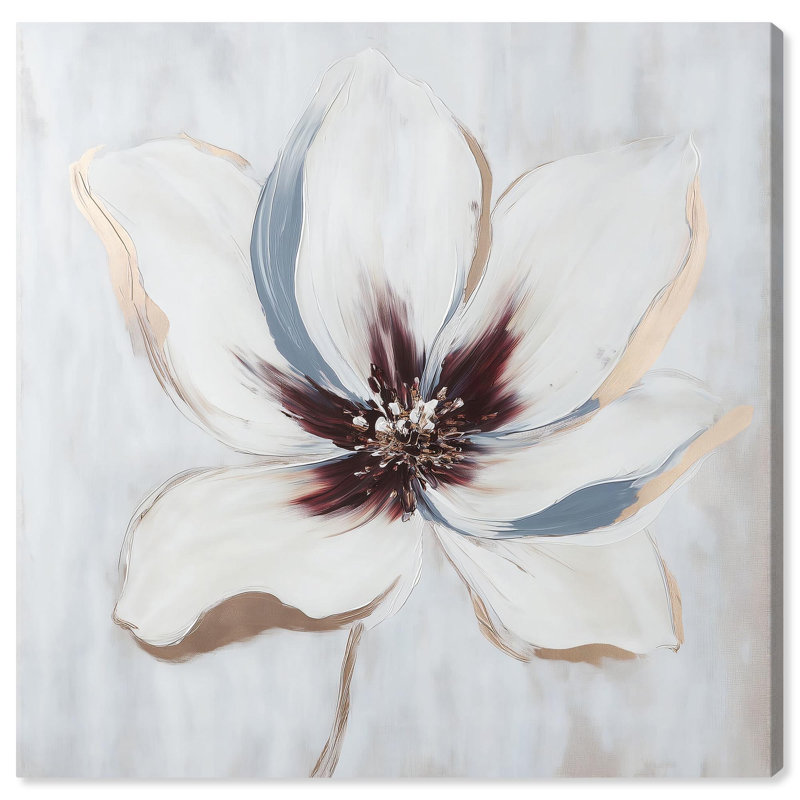 Fleur d'albâtre, art floral élégant par Art Remedy, H 24 po x l 24 po x P 1,5 po, Toile tendue