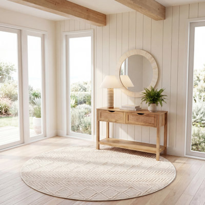 Tapis crème en laine tissé à la main Tarres