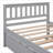 Twin Size Solid Pine Wood Platform Bed Frame, Classic Gray, With Pull-Out Trundle, No Box Spring Needed, For Small Bedroom Spaces-1748656511