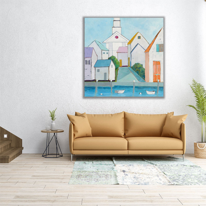 «Harbor Town III», reproduction d'art sur toile, H 40 po x l 40 po