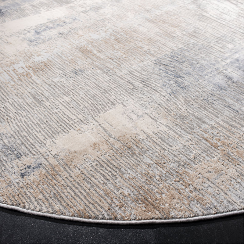 Tapis abstrait Keyra Performance, Rond 6 pi 7 po