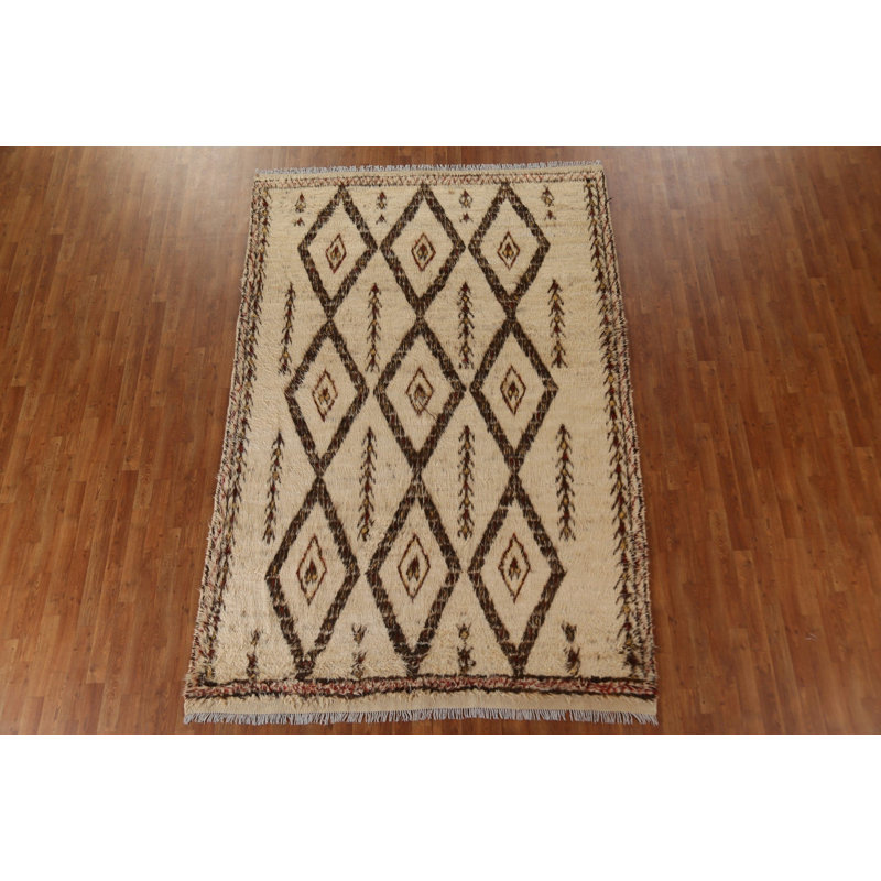 Tapis tribal en laine marocain noué à la main 7 x 10