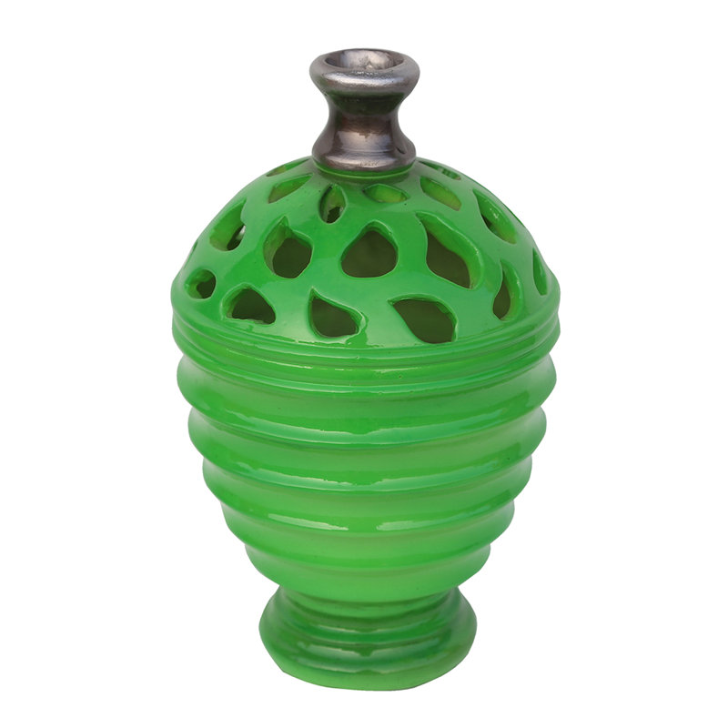 Vase 9,5 ", Vert lime / Gris