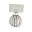 Glitter Striped Glass Christmas Ornament Place Card Holders - 2" - White - Set Of 6