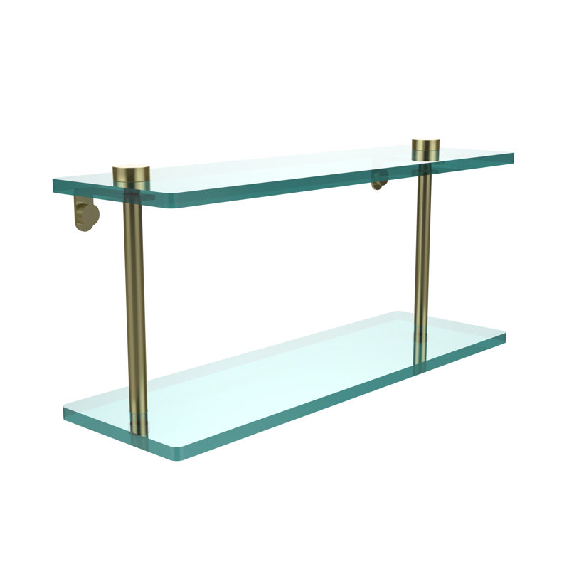 Gober 2 Piece Tiered Shelf, Satin Brass, 16"