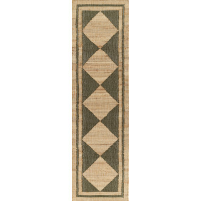 Erin Gates by Momeni Orchard Court Green Hand Woven Wool and Jute Area Rug 2'3" X 8' Runner