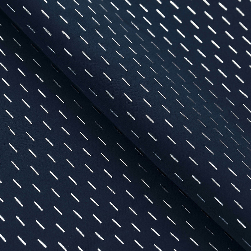 Wiechmann Geometric Shimmer Abstract Room Darkening Curtain Panel Set, 52" W x 84" L, Navy Blue