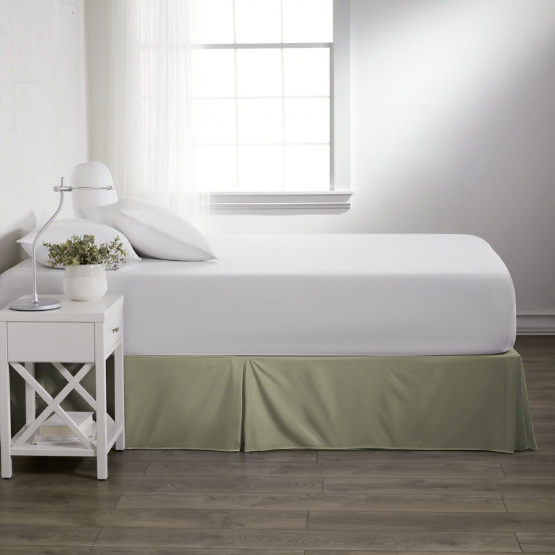 Becky Cameron 14" Tailored Bed Skirt, Sage, California King