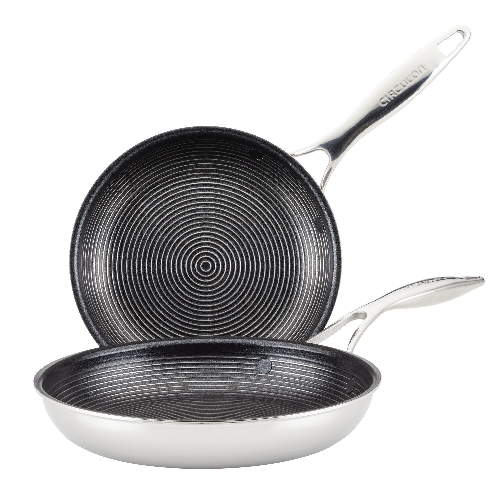 12 Hybrid Stainless Steel Nonstick Covered Frying Pan