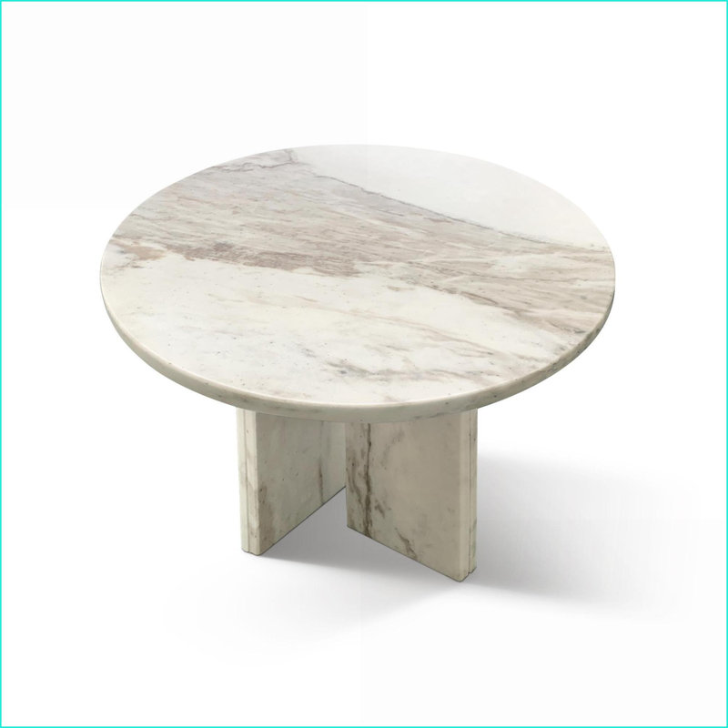 Ensemble de tables basses en marbre naturel pour le salon, espaces dynamiques superposés, caractère de pierre unique