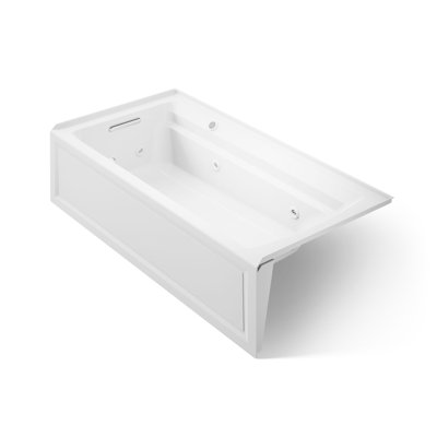 Archer 72" x 36" Alcove Whirlpool Acrylic Bathtub with Heater