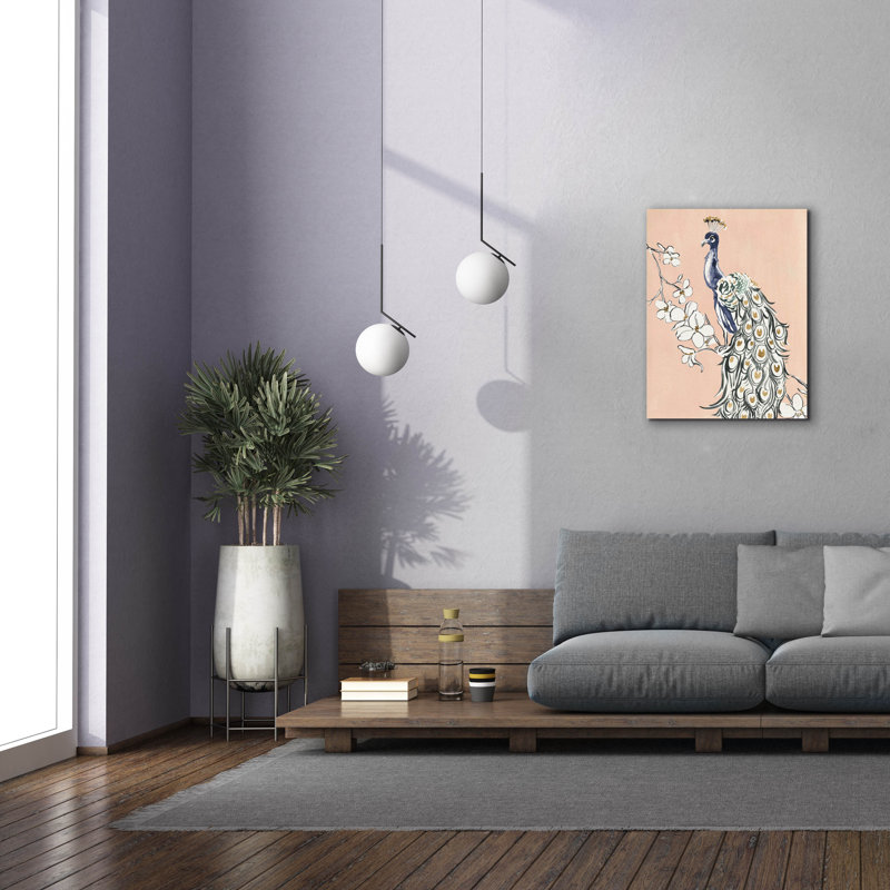 Toile épique Graffiti «Peacock In Gold 4» par Annie Warren, 26 po x 34 po, H 34 po x l 26 po