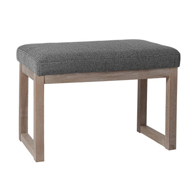 27 Inch Wide Rectangle Ottoman Bench Footstool, Grey