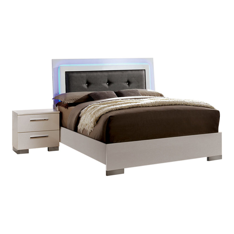 Ensemble de chambre configurable avec lit plateforme rembourrée Fordland