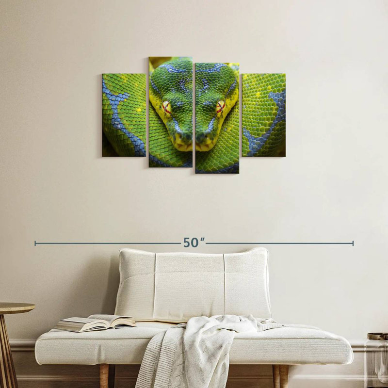 Brampt Fierce Green Tree Python, 22" H x 36" W