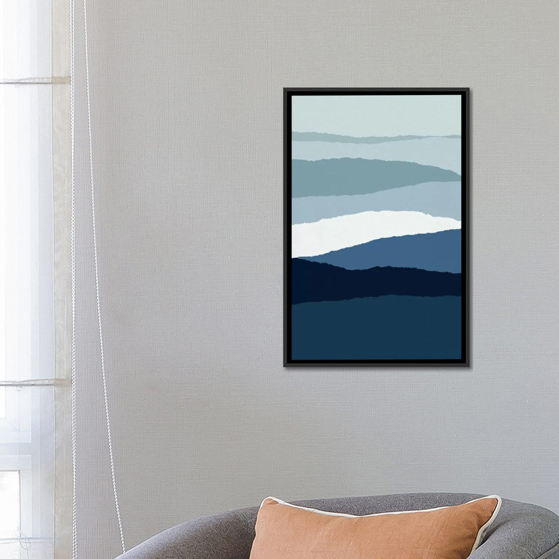 «Abstract II», impression sur toile, H 26 po x l 18 po x P 1,5 po, Toile avec cadre noir, Pas de tapis