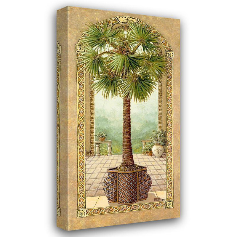 Art sur toile tendue avec la galerie Bay Isle Home™ Kruskamp, Janet: Palmier dans un panier II 54203, H 24 po x l 14 po