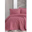 Ensemble de couvre-lit 3 pièces en mélange de coton rose Overby