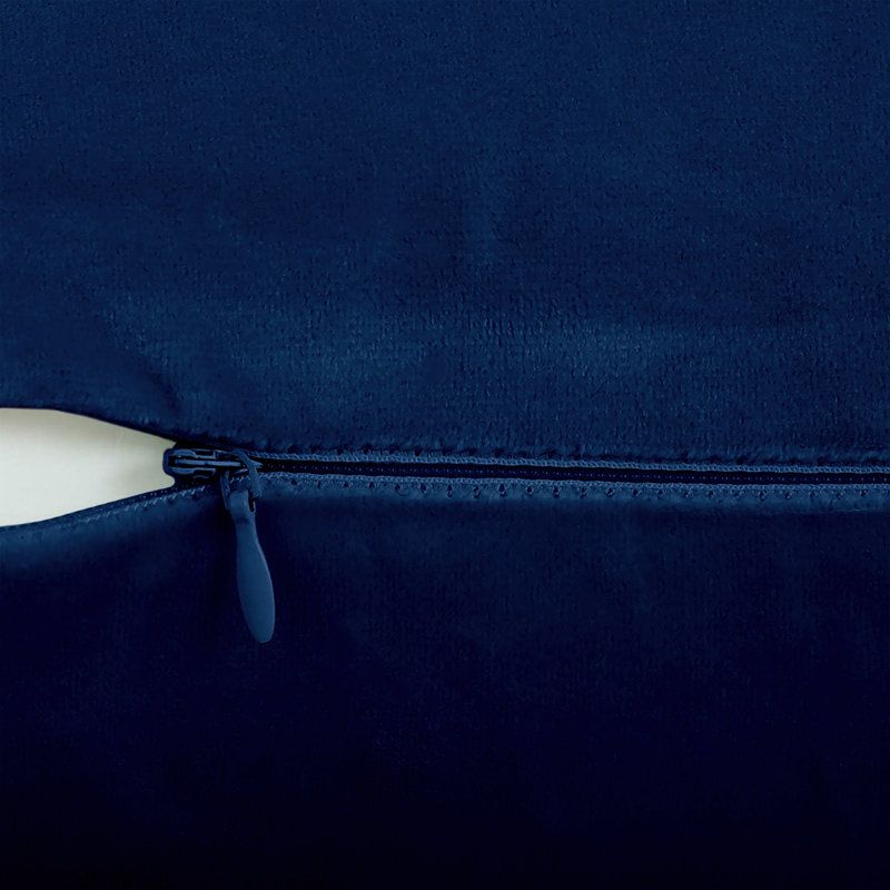 Rizokarpaso Luxury Square Scatter Crushed Velvet Cushion Cover, Navy